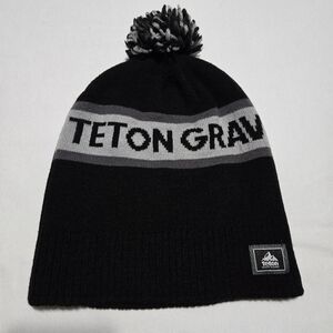 Teton Gravity Research Black Gray Logo Beanie